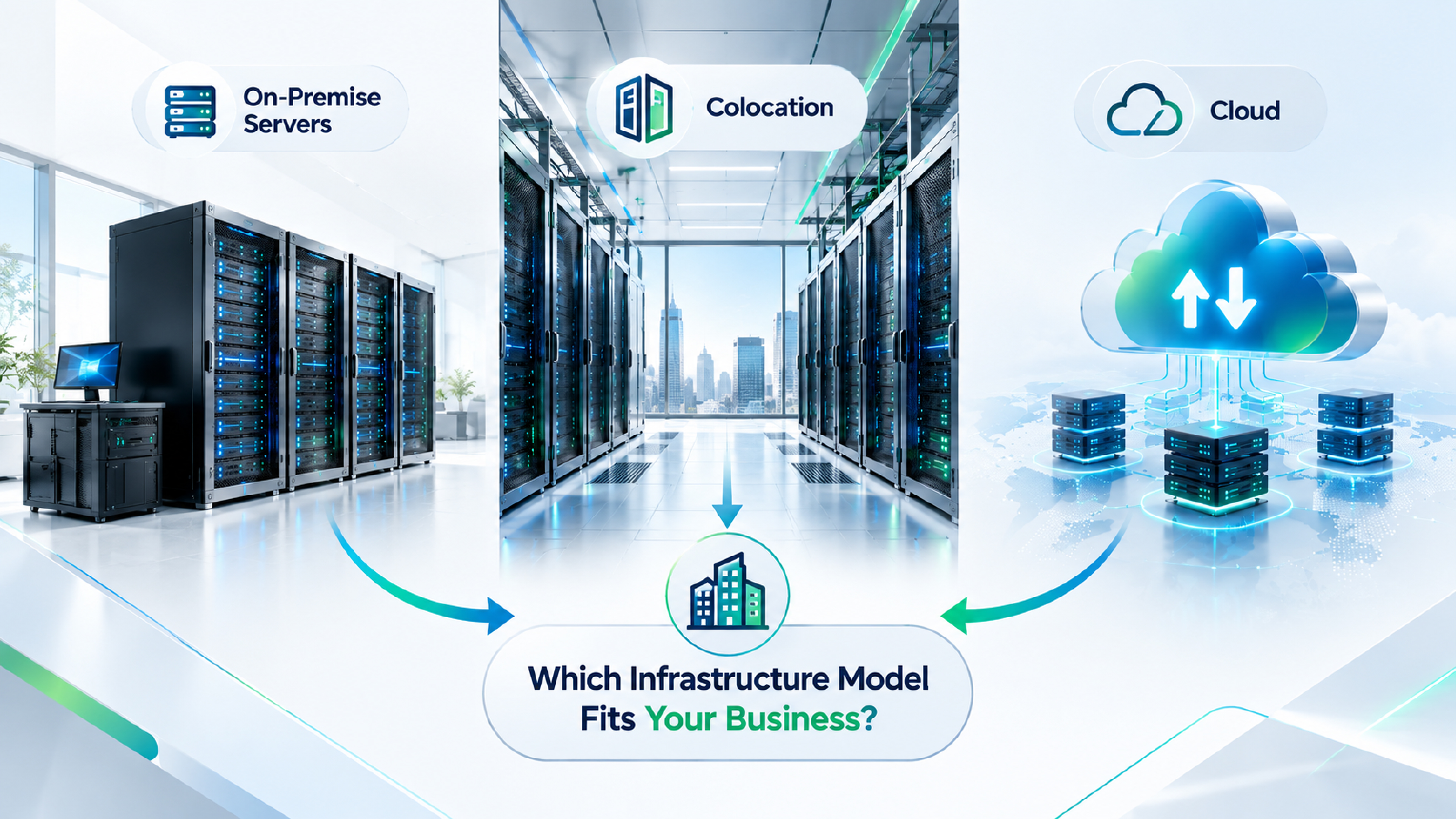 On-premise servers versus colocation versus cloud infrastructure models